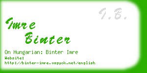 imre binter business card